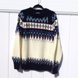 Vintage Nordic fair isle pattern sweater sz.L